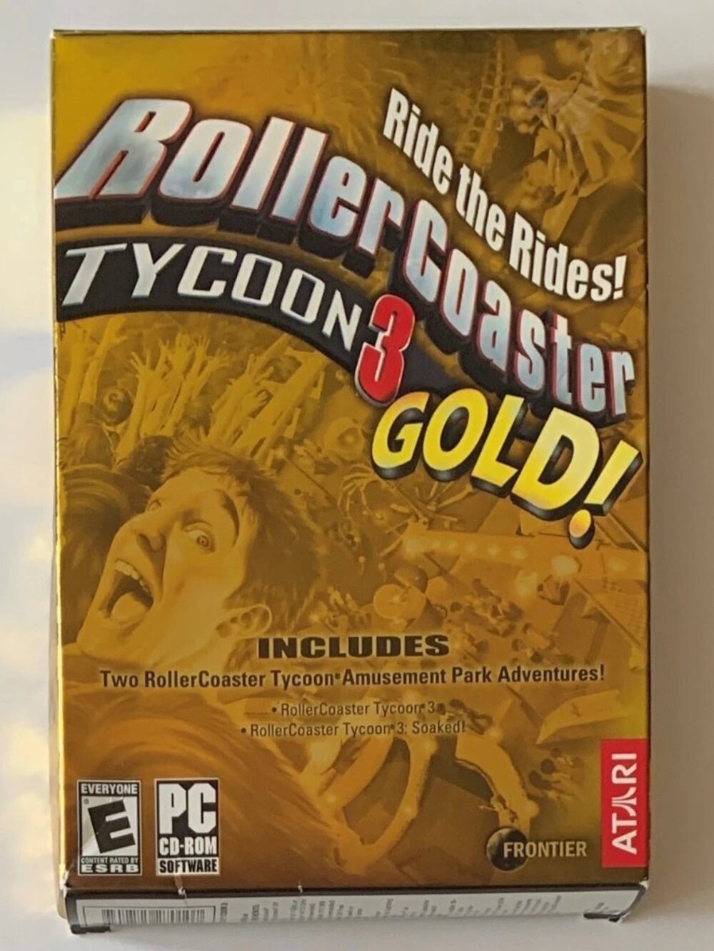 RollerCoaster Tycoon 3 GOLD! (PC Game, CD-ROM, 2004) Complete in Box with Manual